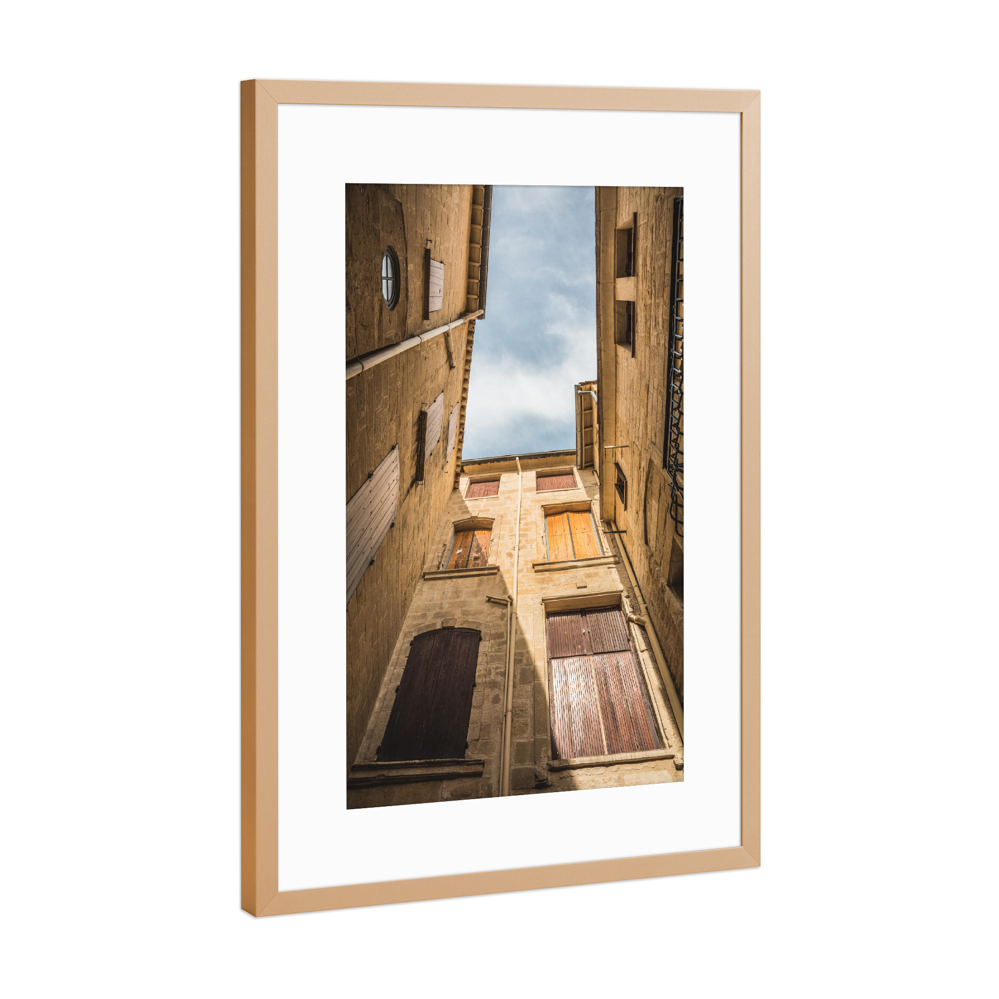 Poster mit Rahmen Kupfer "Facades of Sommieres" artboxONE - Architektur,Reise / Länder