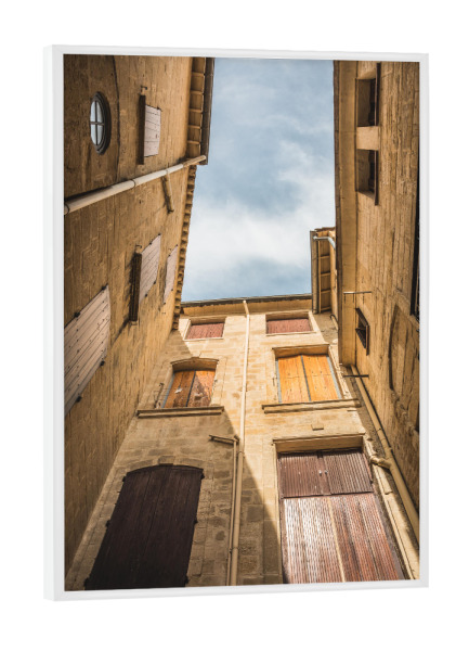 Poster mit weißem Rahmen "Facades of Sommieres" artboxONE - Architektur,Reise / Länder