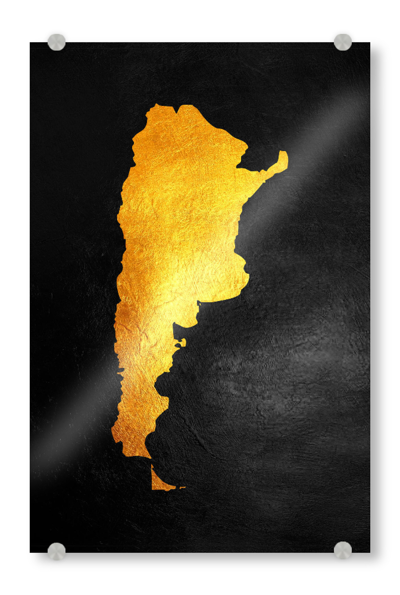 Acrylglasbild "Argentina Gold Map" artboxONE - Reise / Länder - Argentina,Gold,Map,Karte