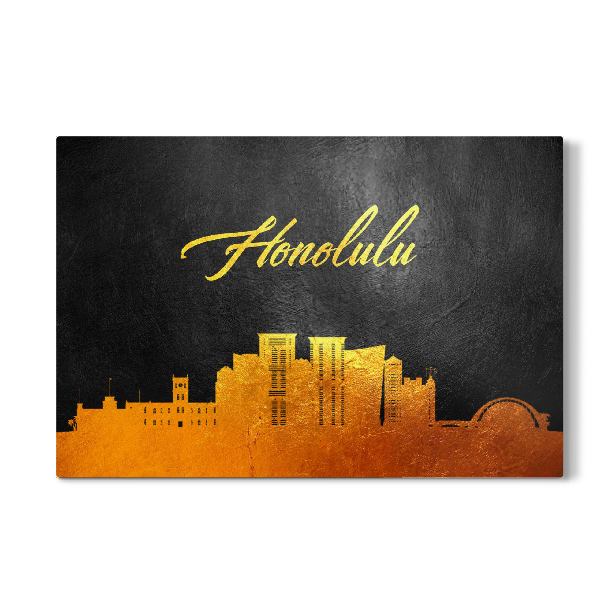 Galerie-Print "Honolulu Hawaii Gold Skyline" 30x20 cm artboxONE