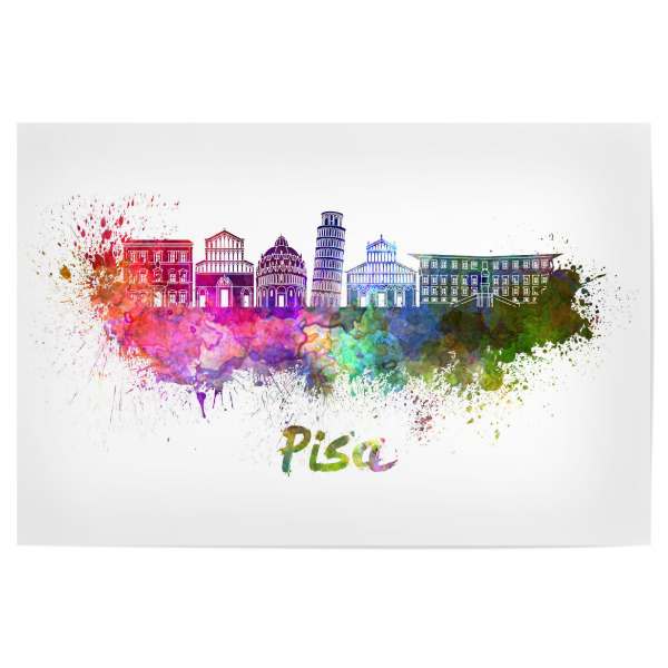Poster "PISA skyline in watercolor" artboxONE - Städte,Abstrakt,Architektur