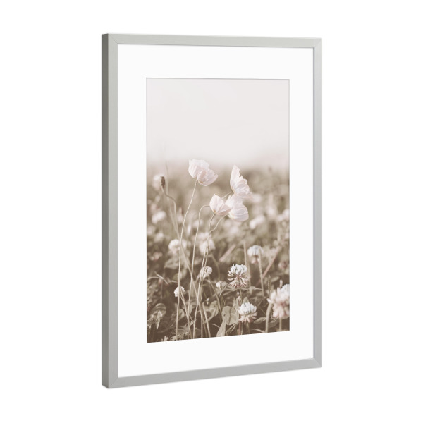 Poster mit Rahmen Silber "Blooming Floral" artboxONE - Floral,Für Mama