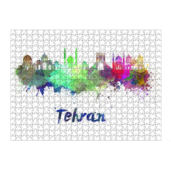 Puzzle Ravensburger "TEHRAN skyline in watercolor-x" artboxONE - Städte,Abstrakt,Architektur