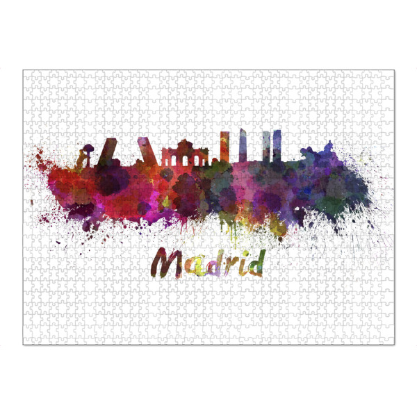 Puzzle Ravensburger "MADRID skyline in watercolor-b" artboxONE - Städte,Abstrakt,Architektur