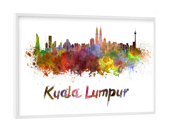 Poster mit weißem Rahmen "KUALA LUMPUR skyline-C" artboxONE - Städte,Abstrakt,Architektur