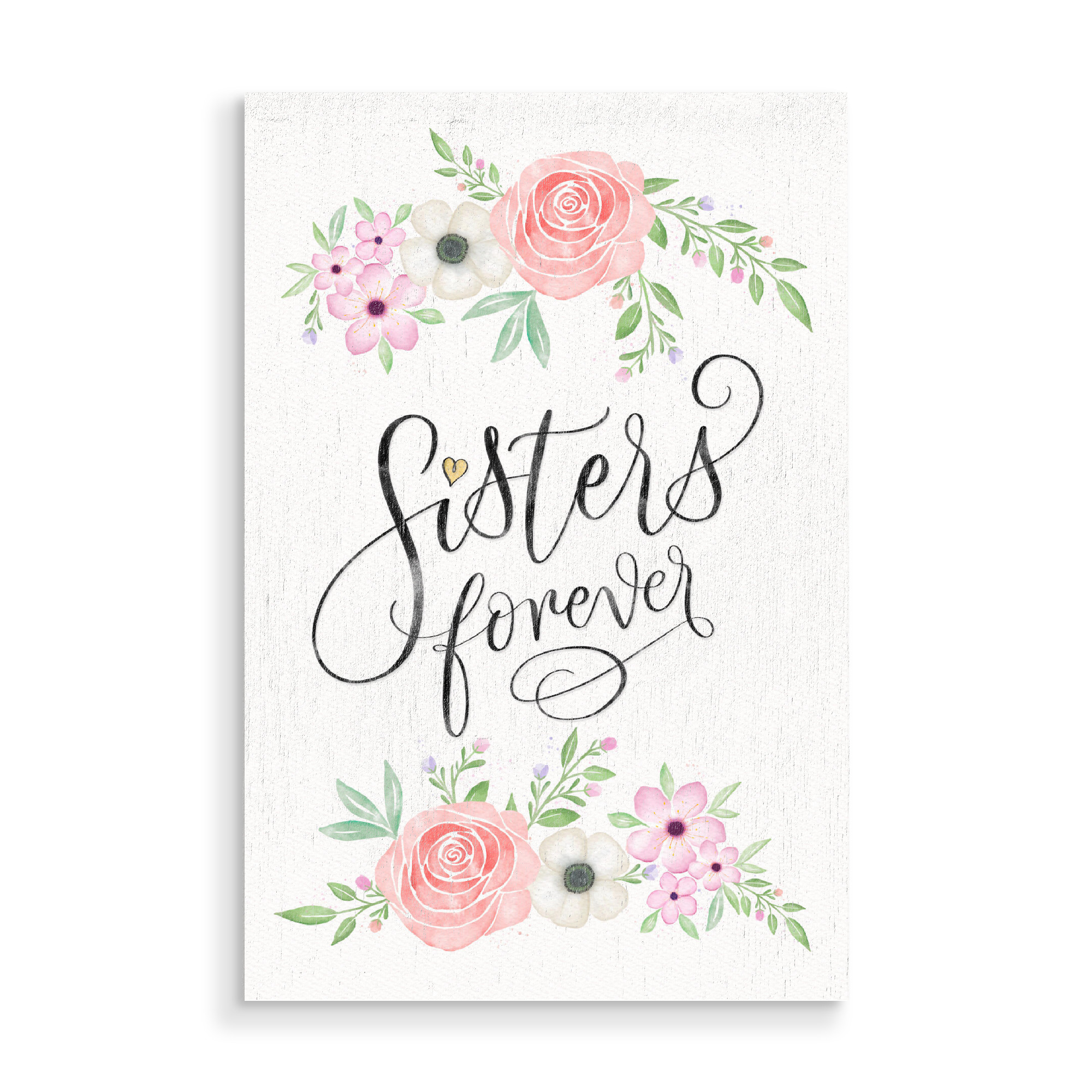 Holzbild "Sisters and friends forever" artboxONE - Typografie,Floral,Liebe
