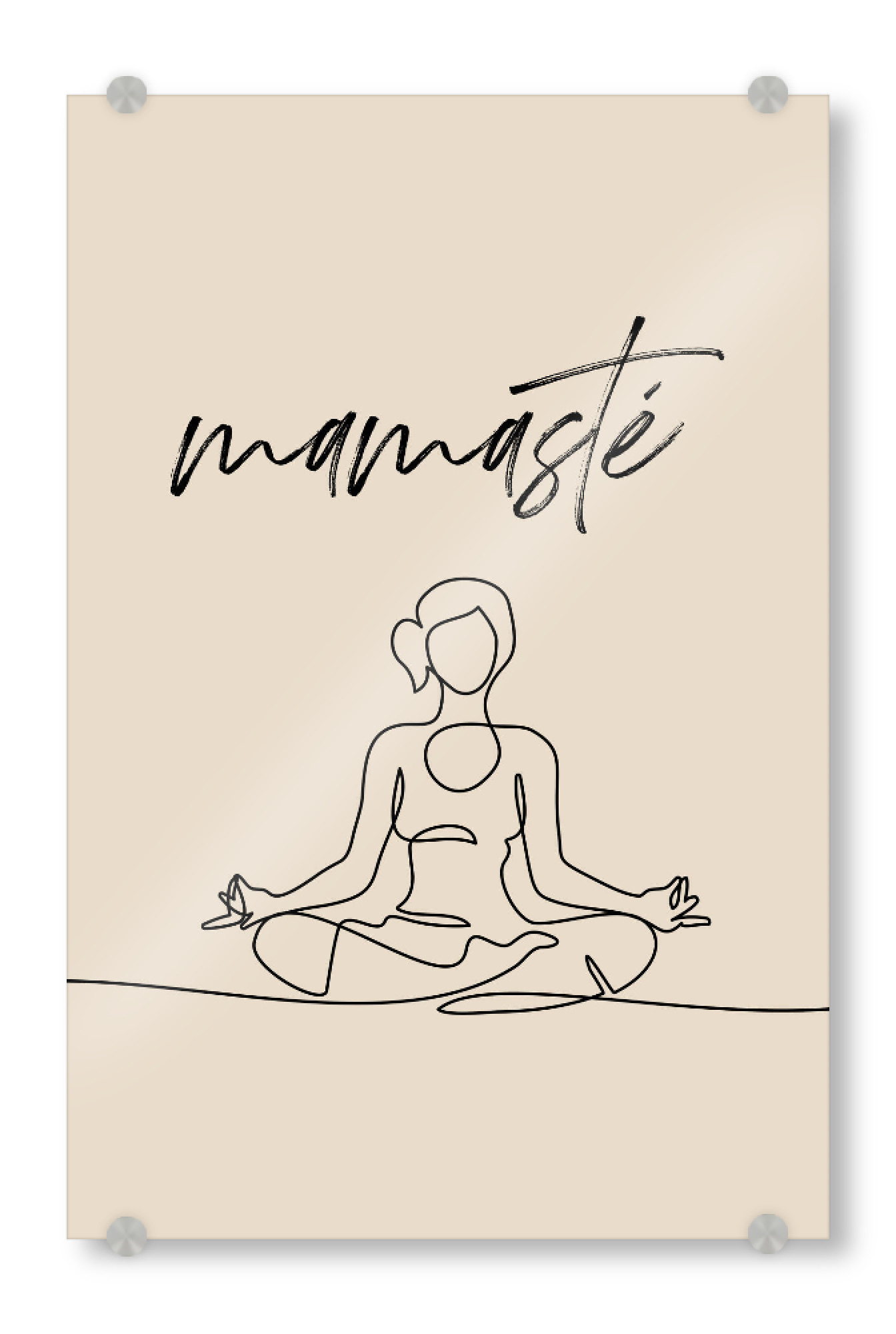 Acrylglasbild "Mamasté in beige" artboxONE - Typografie,Liebe,Für Mama