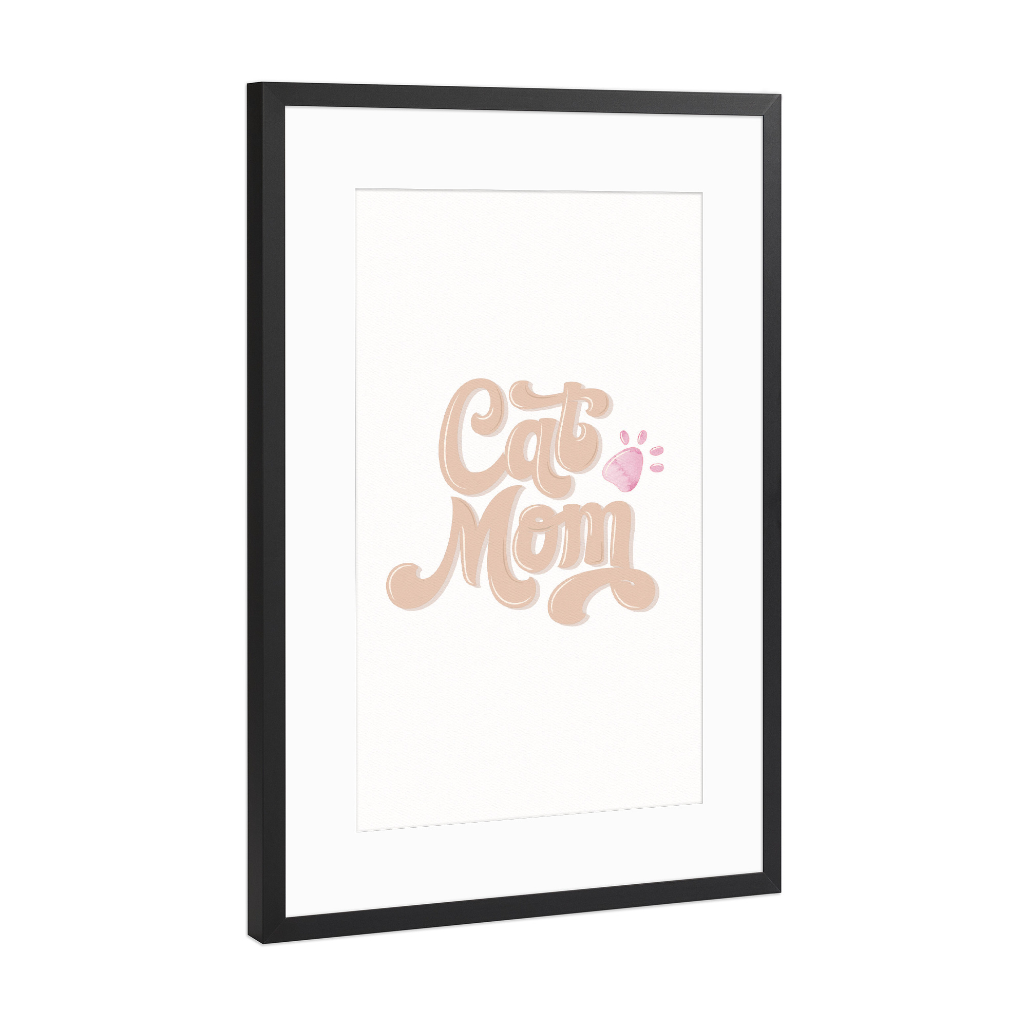 Poster mit Rahmen Schwarz (Metallic) "Katzenmama" artboxONE - Tiere,Für Mama,Lustig