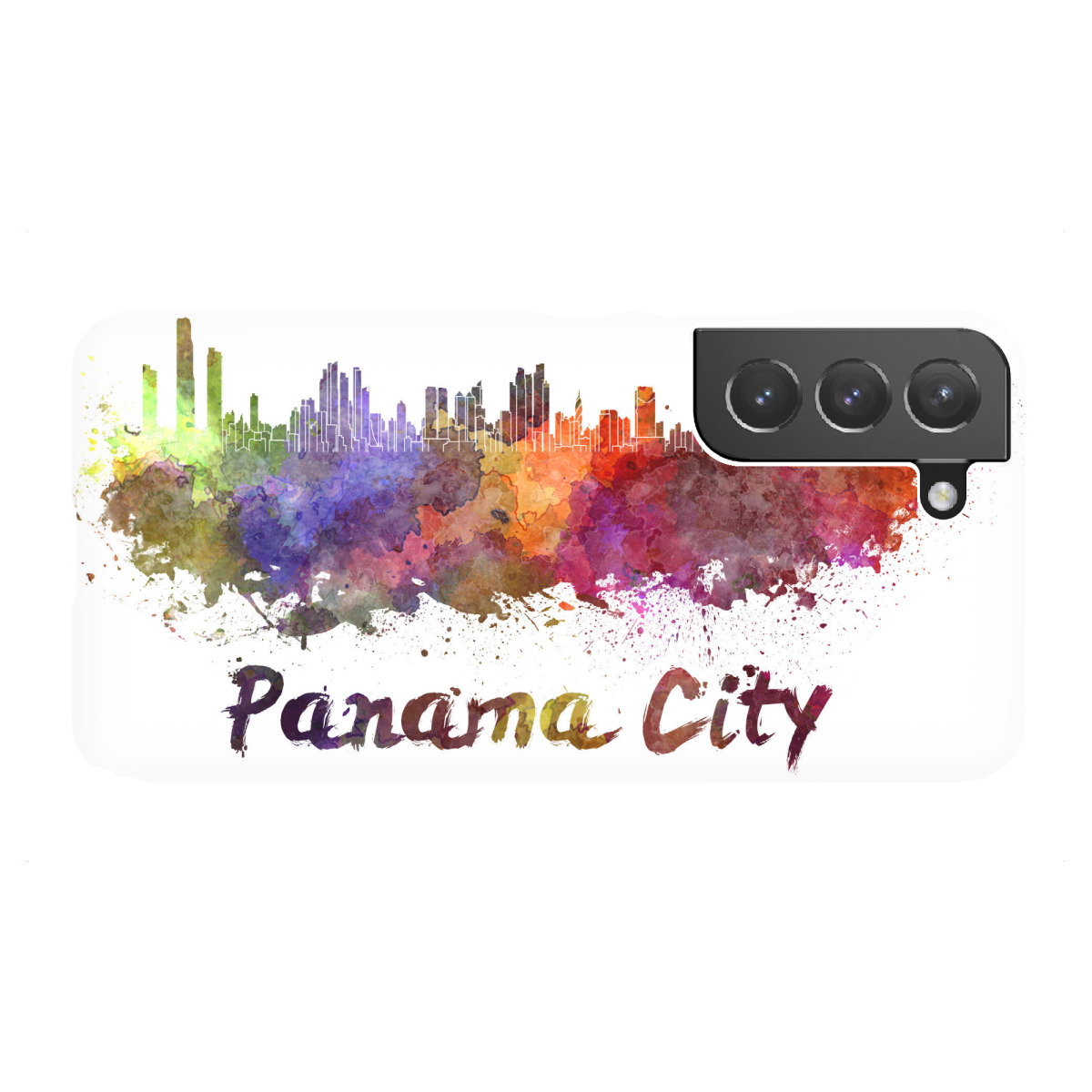 Samsung Galaxy "PANAMA CITY skyline in watercolor" Premium-Case Handyhülle artboxONE