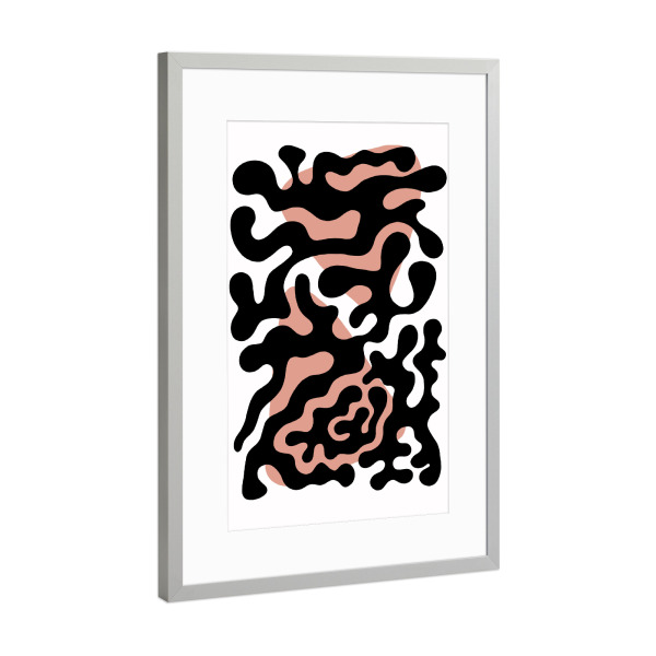 Poster mit Rahmen Silber "Twisted Beats No.6.2 Happy" artboxONE - Abstrakt,Geometrie