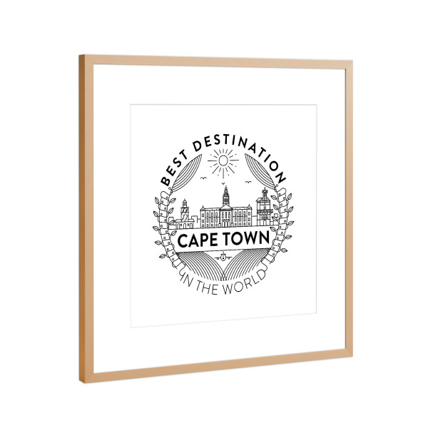 Poster mit Rahmen Kupfer "Cape Town Badge" artboxONE - Städte,Reise