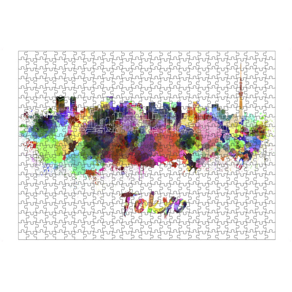 artboxONE Puzzle "TOKYO skyline in watercolor-k" artboxONE - Städte,Abstrakt,Architektur