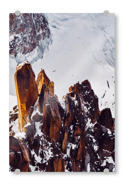 Acrylglasbild "Felsen auf dem Aiguille du Midi" artboxONE - Natur,Reise
