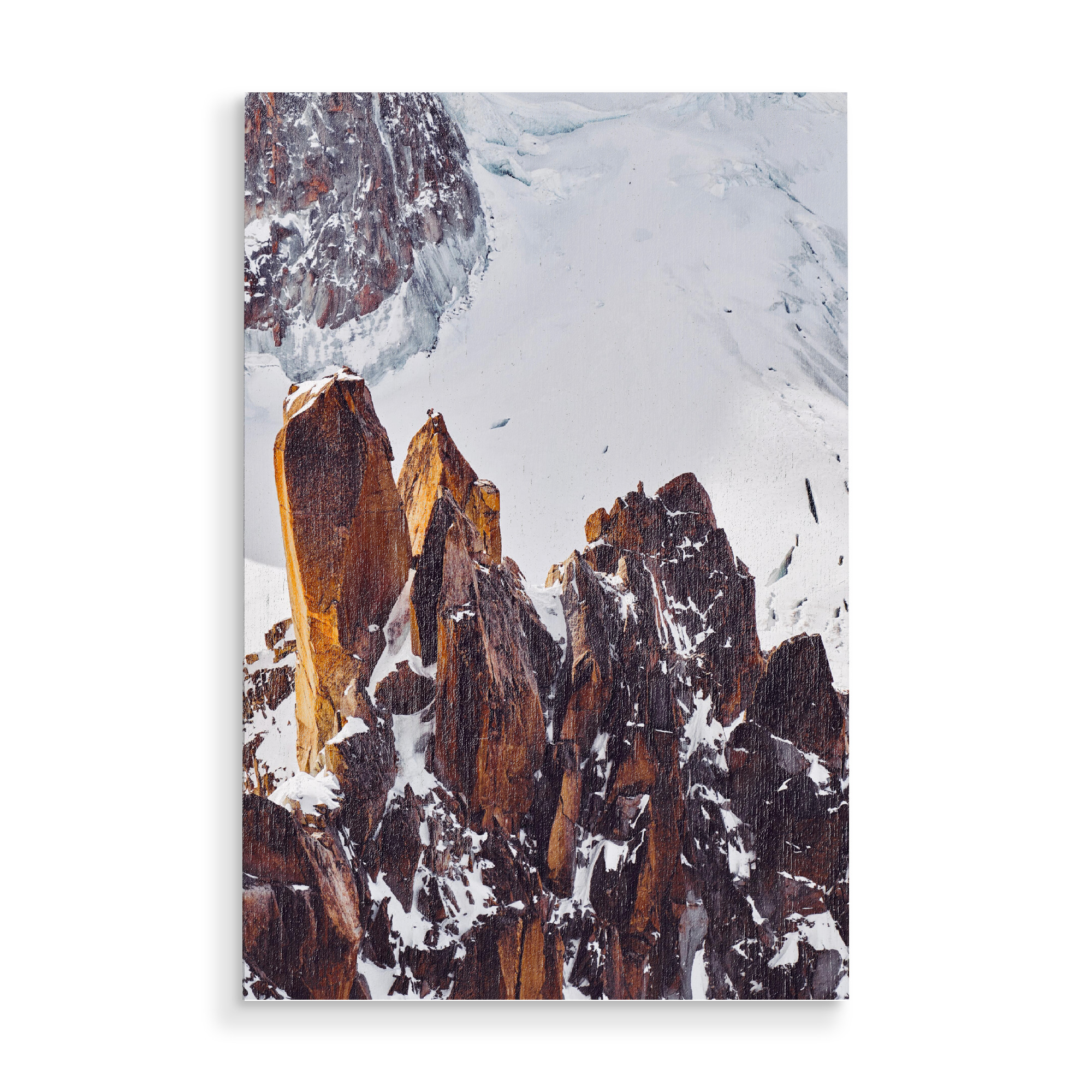 Holzbild "Felsen auf dem Aiguille du Midi" artboxONE - Natur,Reise