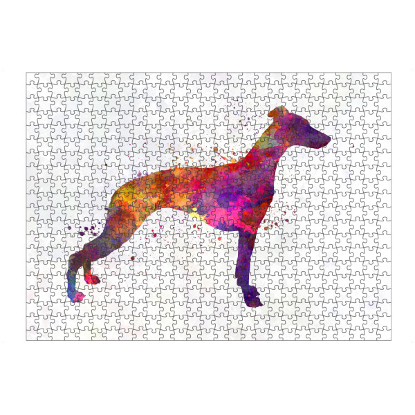 Puzzle Ravensburger "Whippet in watercolor" artboxONE - Tiere,Abstrakt - Dog,Pet,Animal,Mammal,Watercolor,Illustration,Abstract,Hund,Bunt,Colorful