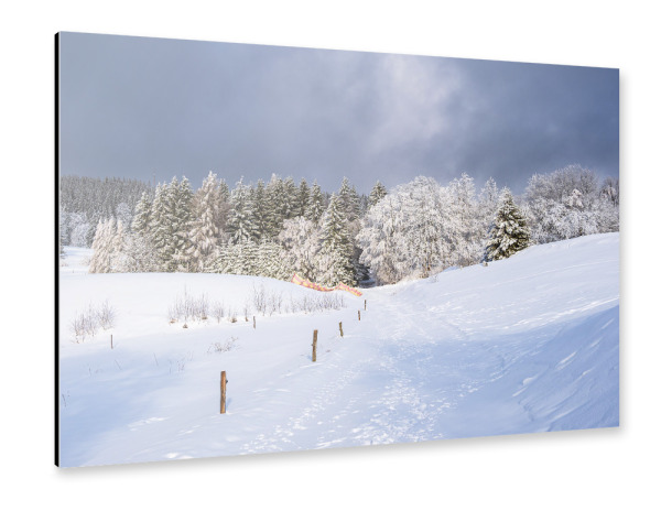 Alu-Dibond "Thüringer Wald im Schnee" 30x20 cm artboxONE