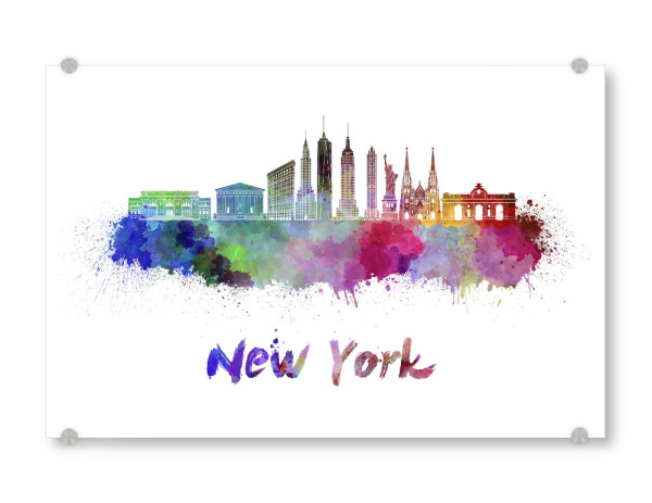 Acrylglasbild "NEW YORK skyline in watercolor-z" artboxONE - Städte,Abstrakt,Architektur