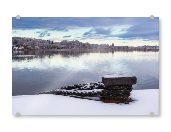 Acrylglasbild "Poller, Warnow, Winter" artboxONE - Natur,Reise,Architektur,Städte / Weitere
