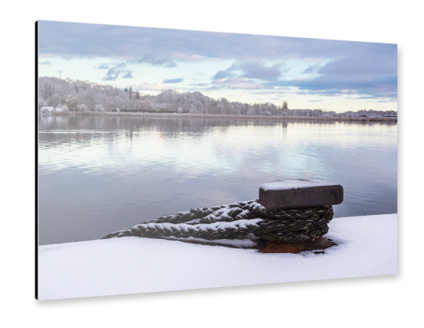 Alu-Dibond "Poller, Warnow, Winter" 30x20 cm artboxONE
