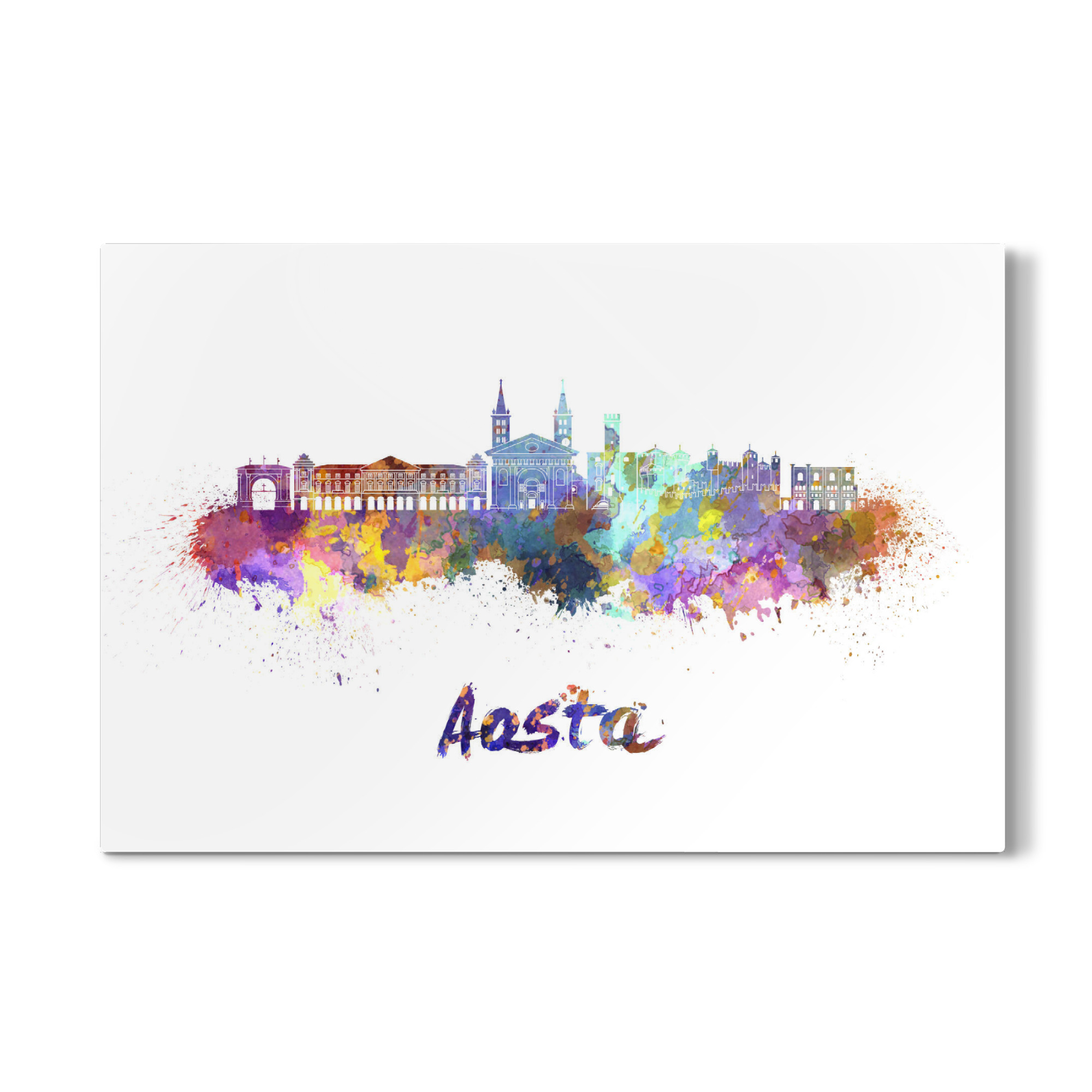 Galerie-Print "AOSTA Skyline in watercolor-b" 75x50 cm artboxONE