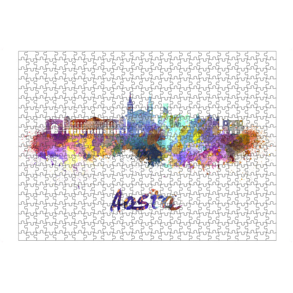 artboxONE Puzzle "AOSTA Skyline in watercolor-b" artboxONE - Städte,Reise,Abstrakt,Architektur
