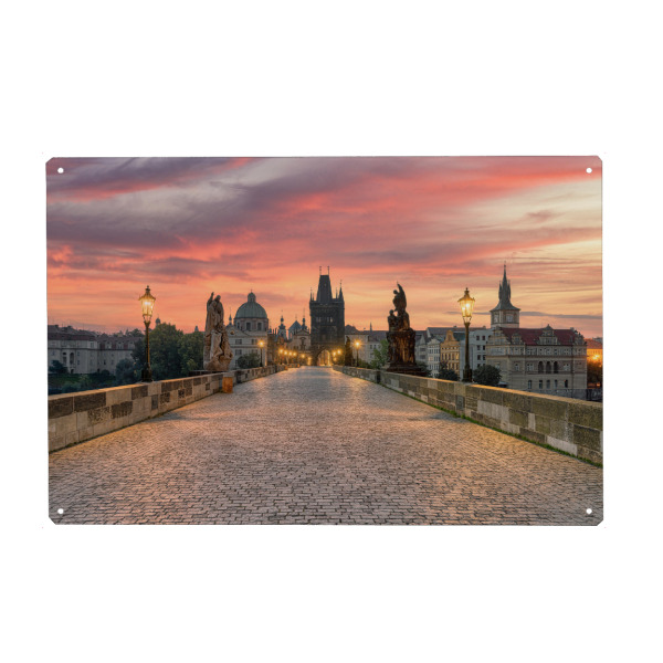 Holzbild "Karlsbrücke Prag am Morgen" artboxONE - Reise,Reise / Länder,Städte / Prag
