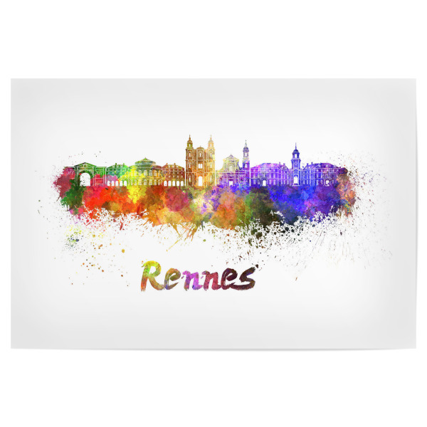 Poster 30x20 cm "RENNES skyline in watercolor" artboxONE - Städte,Abstrakt,Architektur