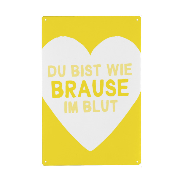 Holzbild "Liebeserklärung Brause im Blut" artboxONE - Typografie,Liebe,Lustig