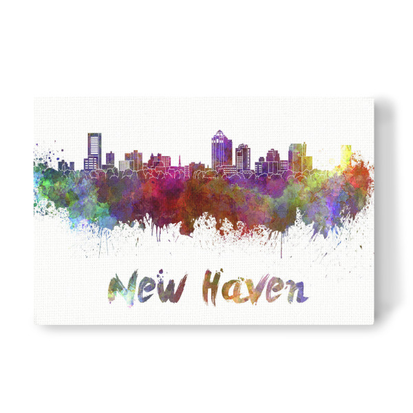 Leinwandbild "NEW HAVEN skyline in watercolor-b" artboxONE - Städte,Abstrakt,Architektur