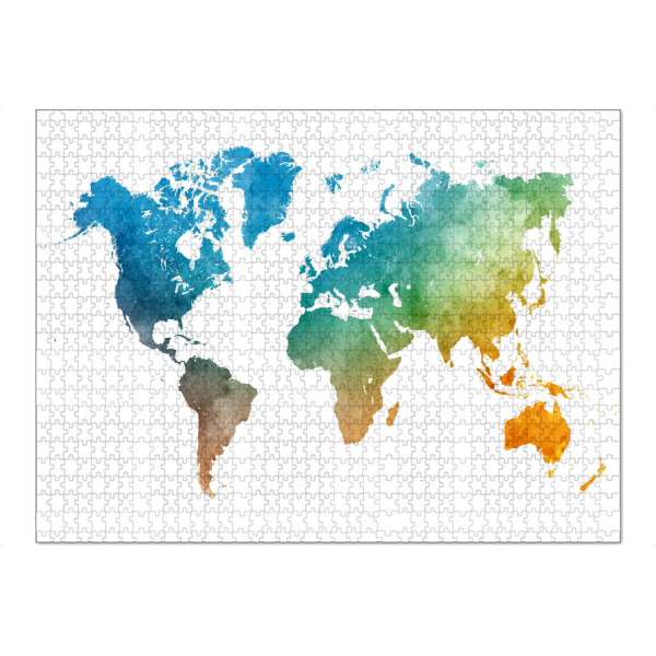 Puzzle Ravensburger "Watercolor world map-o" artboxONE - Abstrakt,Kartografie