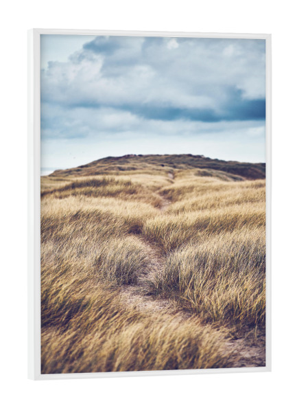 Poster mit weißem Rahmen "Dünenwanderung an der Nordsee" artboxONE - Natur,Reise,Reise / Strand und Meer