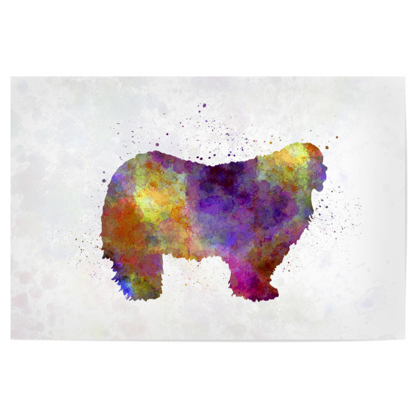 Poster 30x20 cm "Komondor in watercolor" artboxONE - Tiere,Abstrakt - Dog,Pet,Animal,Mammal,Watercolor,Illustration,Abstract,Hund,Colorful,Bunt