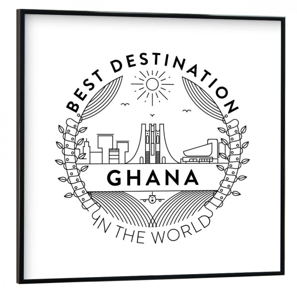 Poster mit schwarzem Rahmen 30x30 cm "Ghana Badge" artboxONE - Reise