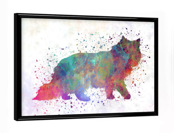 Poster mit schwarzem Rahmen "Forest cat in watercolor" artboxONE - Tiere,Abstrakt