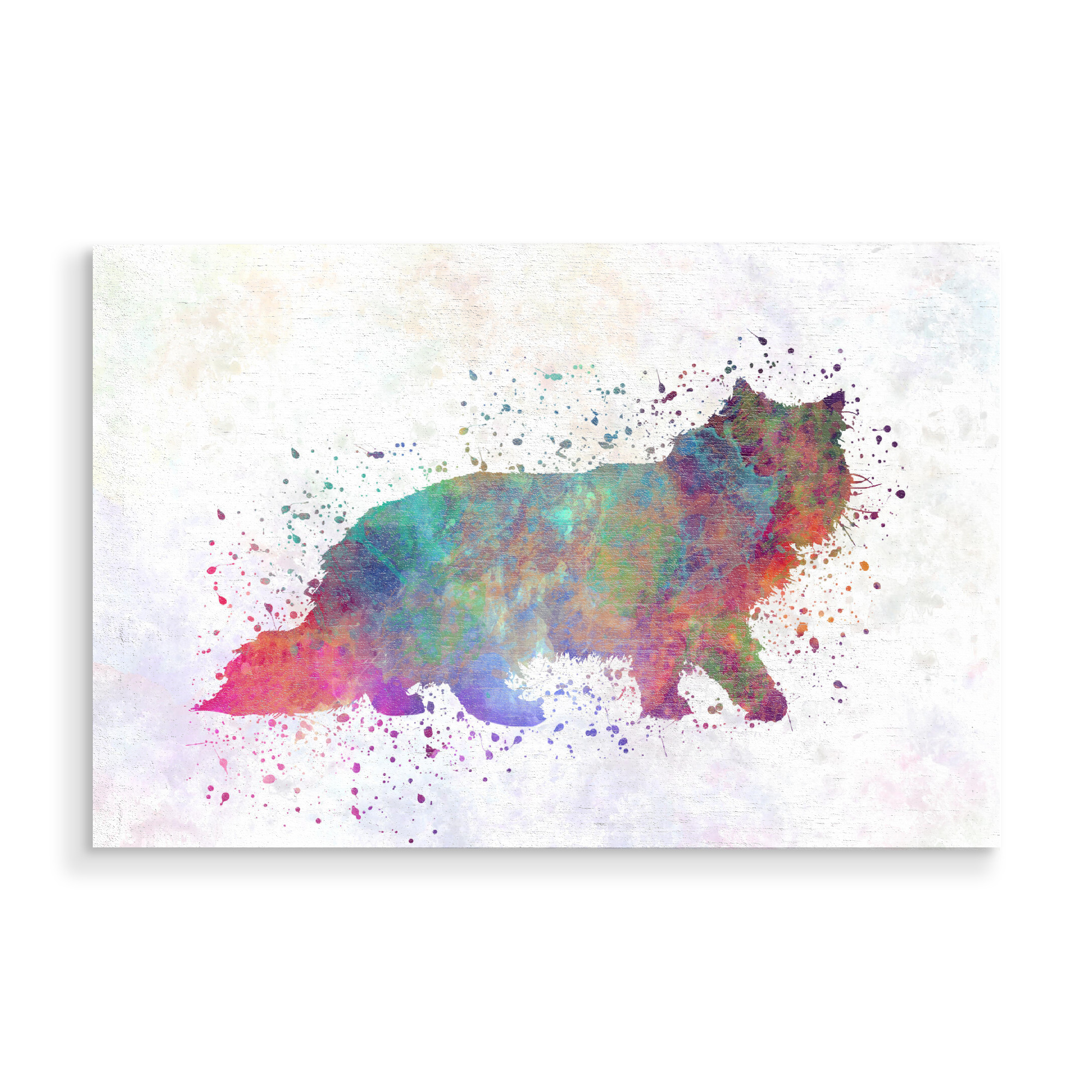 Holzbild "Forest cat in watercolor" artboxONE - Tiere,Abstrakt