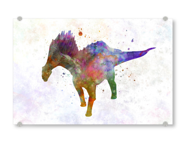 Acrylglasbild "Amargasaurus in watercolor" artboxONE - Tiere,Abstrakt - Dinosaur,Prehistoric,Watercolor,Pet,Wild,Childish,Animal,Ancient,Colorful,Dino