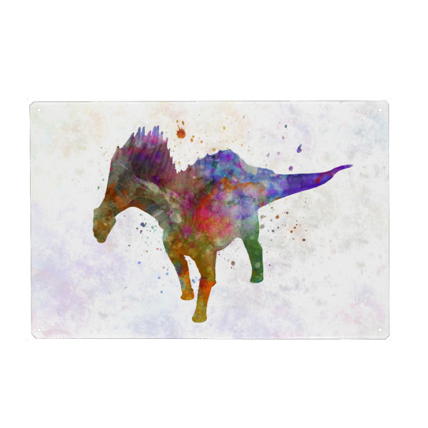 Holzbild "Amargasaurus in watercolor" artboxONE - Tiere,Abstrakt - Dinosaur,Prehistoric,Watercolor,Pet,Wild,Childish,Animal,Ancient,Colorful,Dino