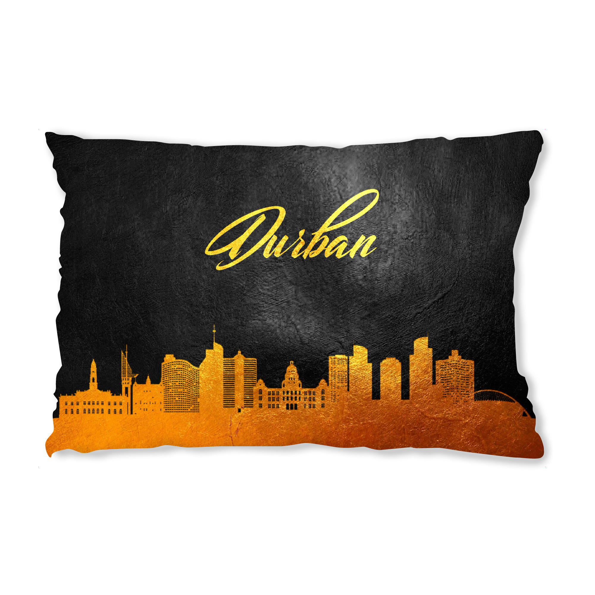 Design-Kissen "Durban South Africa Gold Skyline" artboxONE - Städte - Gold,Skyline,Durban,South africa,City,Stadt - Bild gold