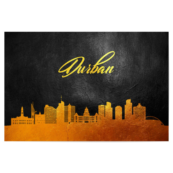 Poster 30x20 cm "Durban South Africa Gold Skyline" artboxONE - Städte - Gold,Skyline,Durban,South africa,City,Stadt