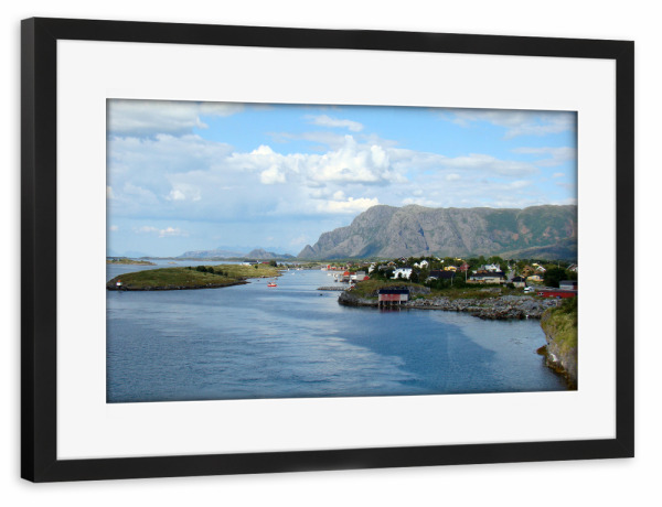 Poster mit Rahmen schwarz "Norwegens Küstenlandschaft" artboxONE - Natur,Reise,Reise / Strand und Meer,Reise / Länder