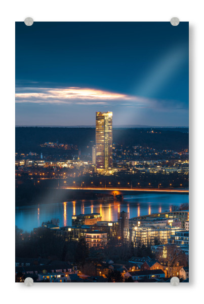 Acrylglasbild "Bonn Blaue Stunde" artboxONE - Städte