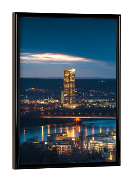 Poster mit schwarzem Rahmen "Bonn Blaue Stunde" artboxONE - Städte