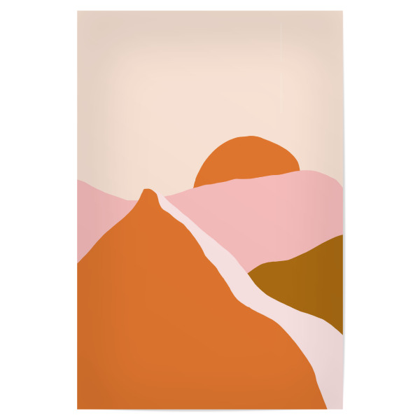 Poster "Pink and Orange Sunset Landscape" artboxONE - Natur,Abstrakt,Geometrie