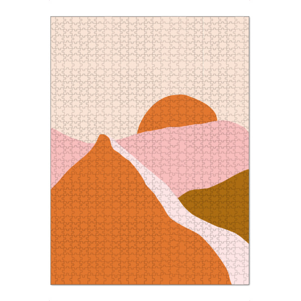 Puzzle Ravensburger "Pink and Orange Sunset Landscape" artboxONE - Natur,Abstrakt,Geometrie