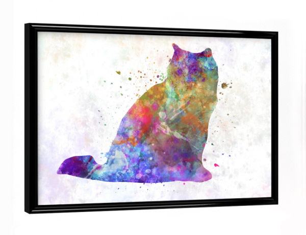 Poster mit schwarzem Rahmen "Himalayan cat in watercolor" artboxONE - Tiere,Abstrakt