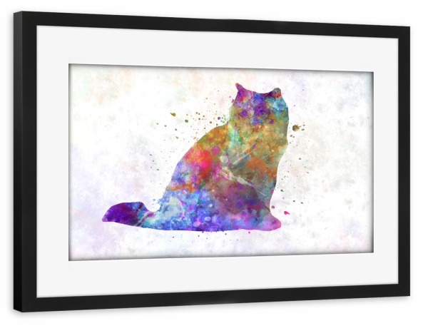 Poster mit Rahmen schwarz "Himalayan cat in watercolor" artboxONE - Tiere,Abstrakt