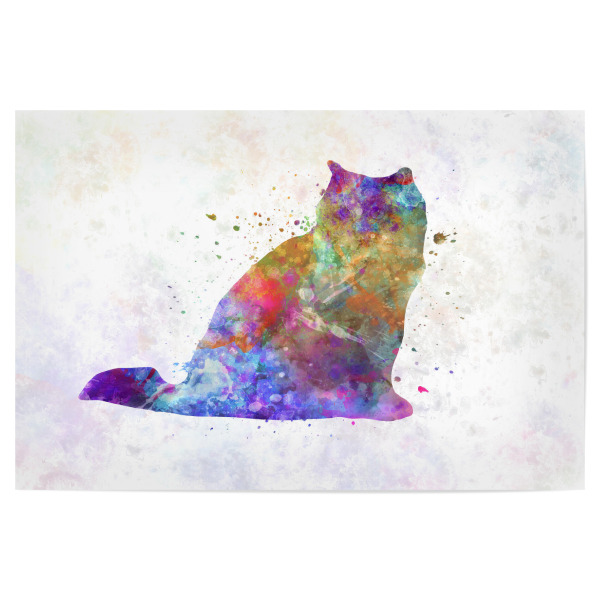Poster "Himalayan cat in watercolor" artboxONE - Tiere,Abstrakt - Cat,Pet,Feline,Animal,Watercolor,Drawing,Children's decoration,Decoration,Katze