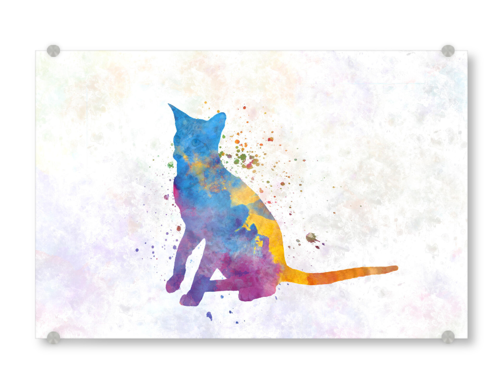 Acrylglasbild "Oriental cat in watercolor" artboxONE - Tiere,Abstrakt