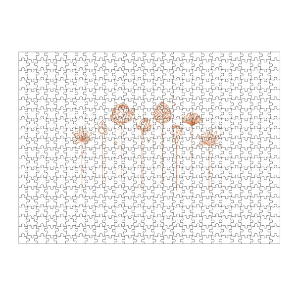 artboxONE Puzzle "Art deco line flowers beige" artboxONE - Natur