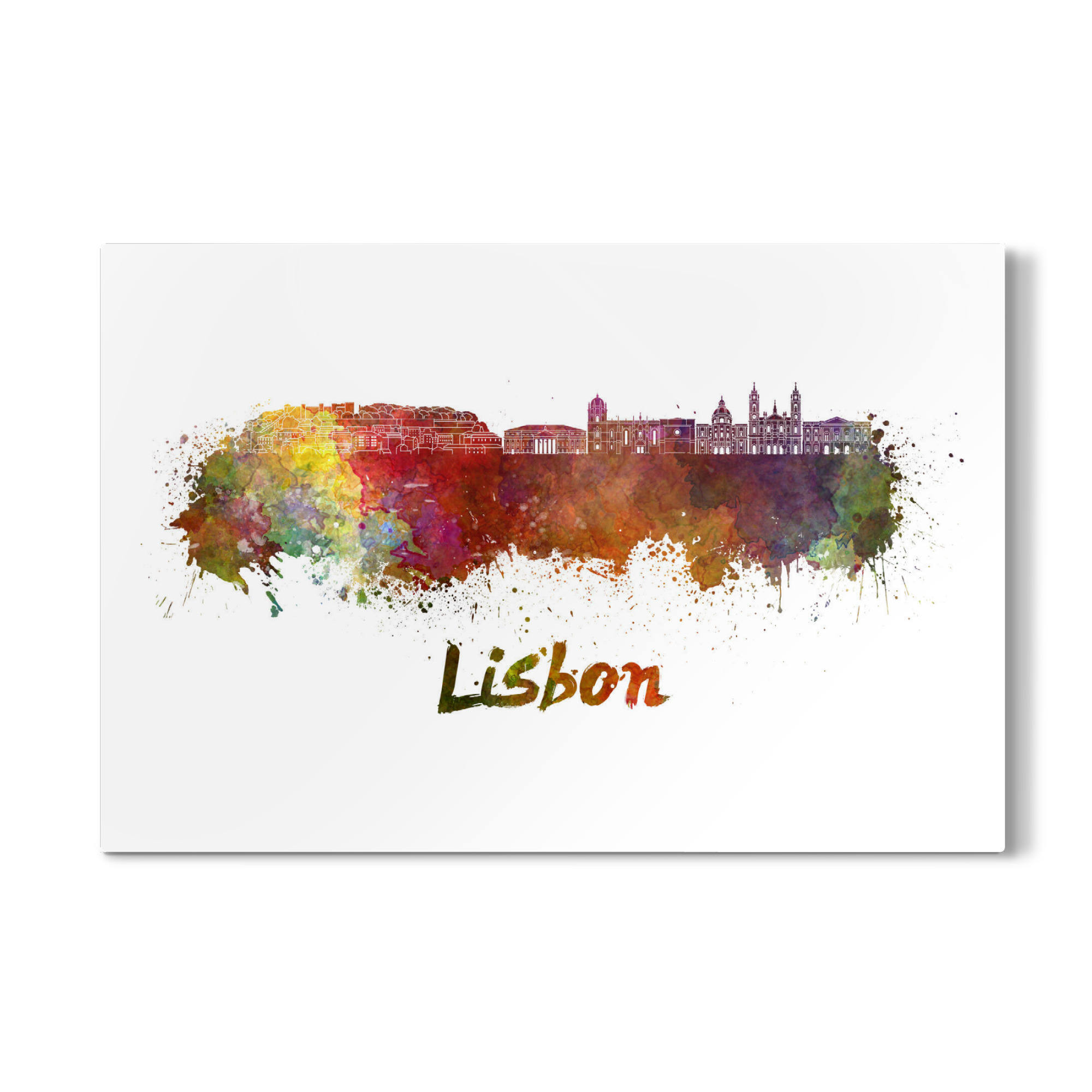 Galerie-Print "LISBON-v2 skyline in watercolor-k" 75x50 cm artboxONE